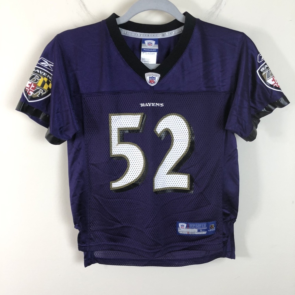 NFL Reebok Baltimore Ravens Ray Lewis #52 Jersey Youth L (7) Purple
